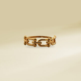 18K Yellow Gold Brand-Inspired Ladies' Ring