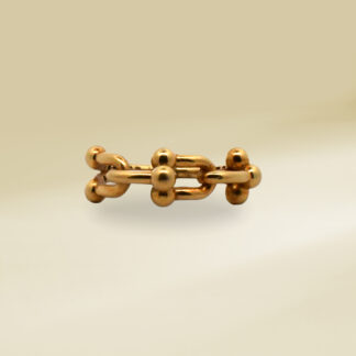 18K Yellow Gold Brand-Inspired Ladies' Ring