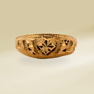 18K Yellow Gold Heart Design Ladies' Ring