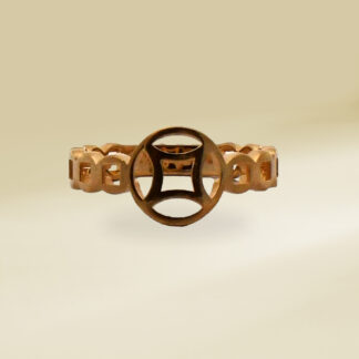 18K Yellow Gold Money Design Ladies' Ring