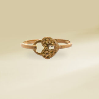 18K Yellow Gold Heart Design Ladies' Ring