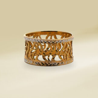 18K Two-Tone Leaf Design Ladies' Ring