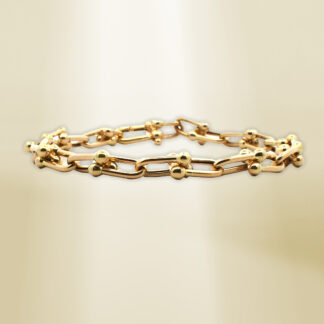 18K Yellow Gold Brand-Inspired Design Bracelet