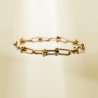18K Yellow Gold Brand-Inspired Design Bracelet