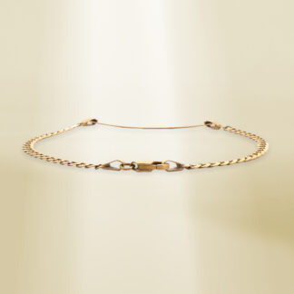 18K Yellow Gold Flat Curb Chain with ID Bracelet