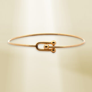18K Yellow Gold Brand-Inspired Bangle