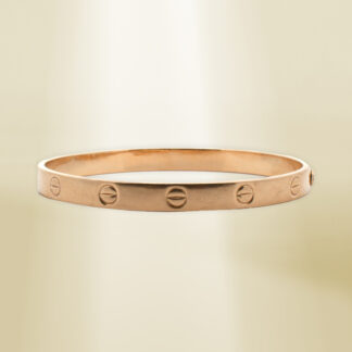 18K Yellow Gold Brand-Inspired Bangle
