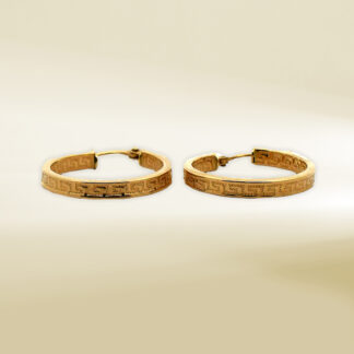 18K Yellow Gold Greek Design Earrings