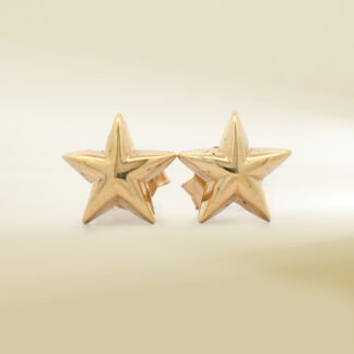 18K Yellow Gold Mini Star Stud Earrings