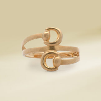 18K Yellow Gold Ladies' Ring Double Buckle Design