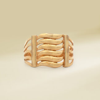 18K Yellow Gold Ladies' Ring Wavy Design