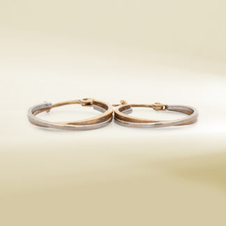 14K Two-Tone Mini Hoop Earrings