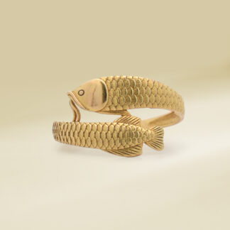 18K Yellow Gold Ladies' Ring Arowana Fish