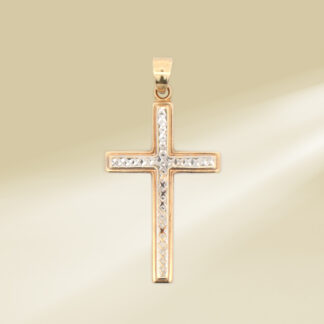 14K Two-Tone Cross Pendant