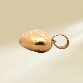 18K Yellow Gold Puff Heart Pendant